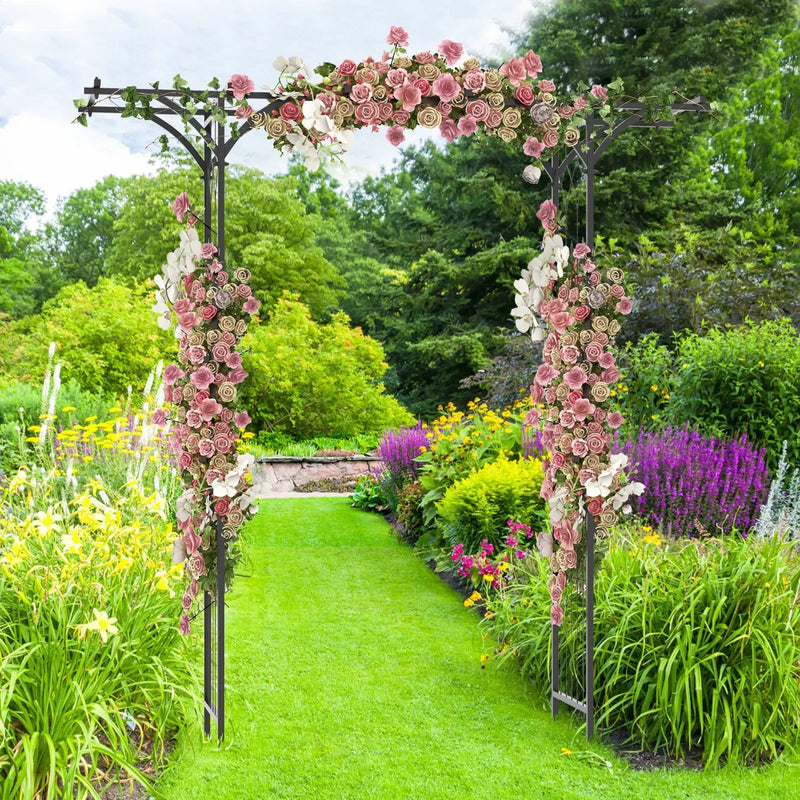 6.8 Feet Garden Arbor with Trellises for Climbing Plant Vine Rose by DirectDeals