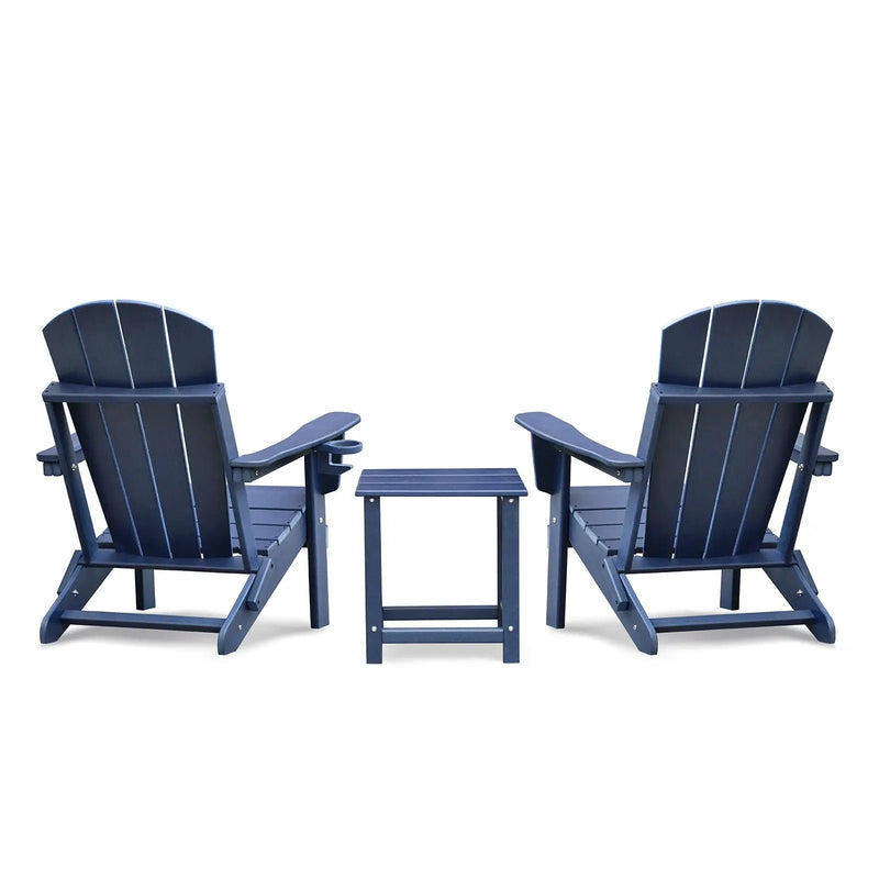 Folding Outdoor Adirondack Chair For Relaxing, Hdpe All-Weather Fire Pit Chair, Patio Lawn Chair For Outside Deck Garden Backyardf Balcony - Navy Blue by HouseOfZazla