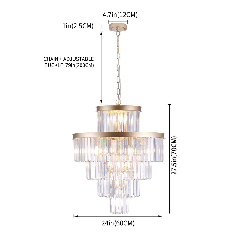 Golden Luxury Crystal Chandelier 23.6 Inch by HouseOfZazla
