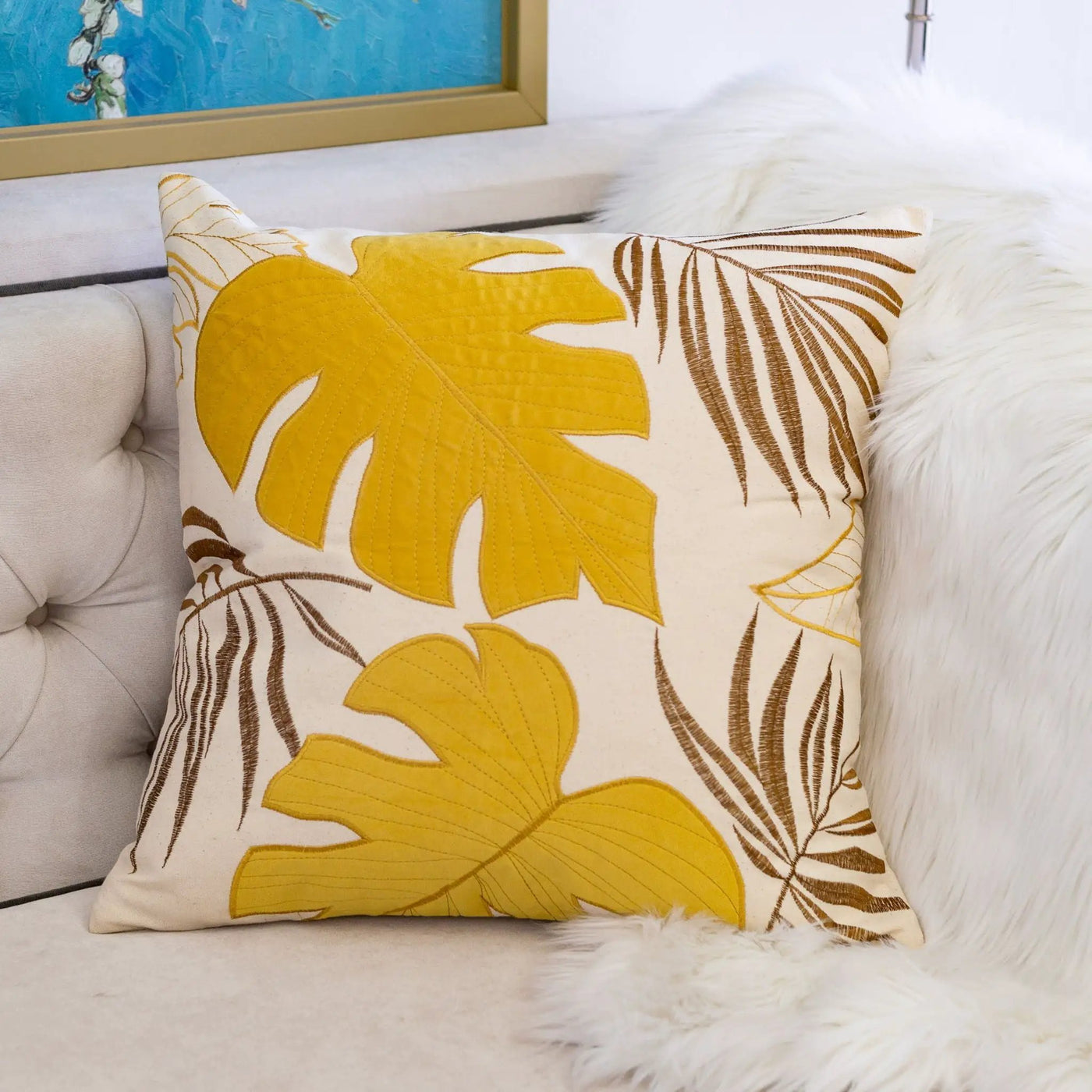 Autumn Vibes Leaf Accent Pillow by HouseOfZazla