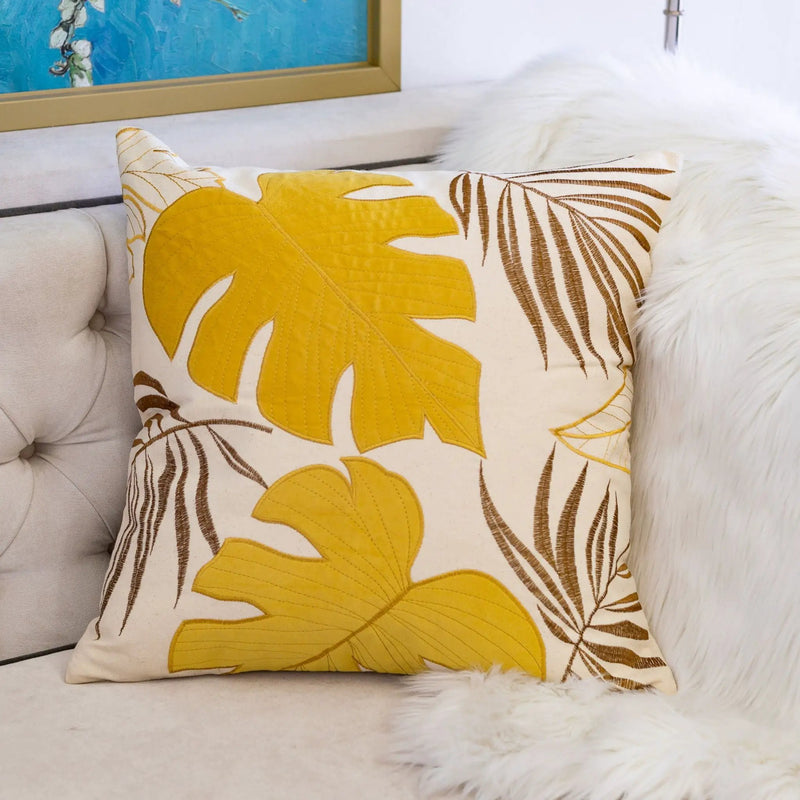 Autumn Vibes Leaf Accent Pillow by HouseOfZazla