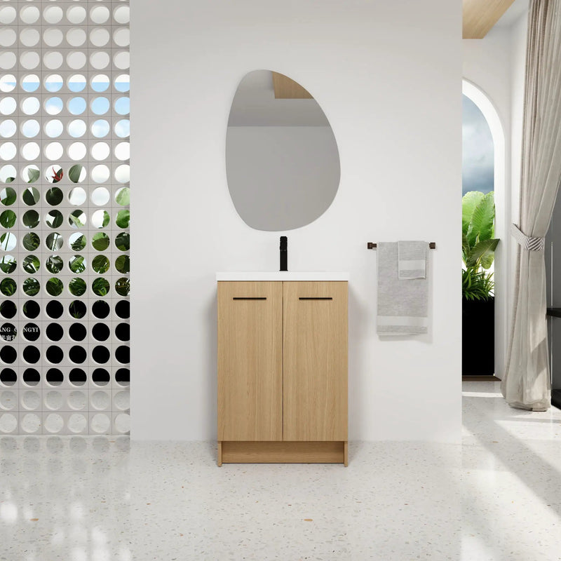 Floating Bathroom Vanity With Sink, Wall Mounted Double Door Storage by Unique Piece Furniture