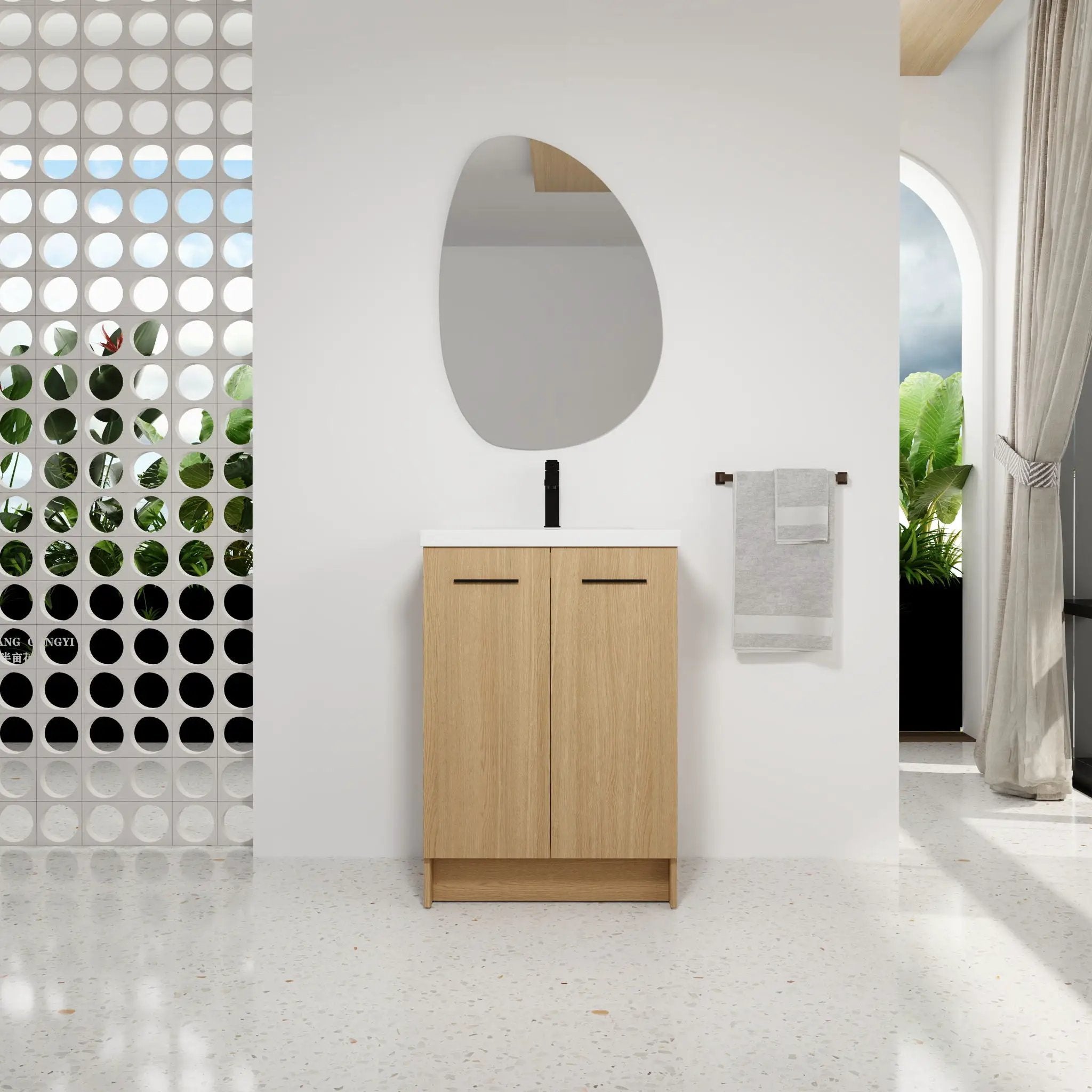 Floating Bathroom Vanity With Sink, Wall Mounted Double Door Storage by HouseOfZazla