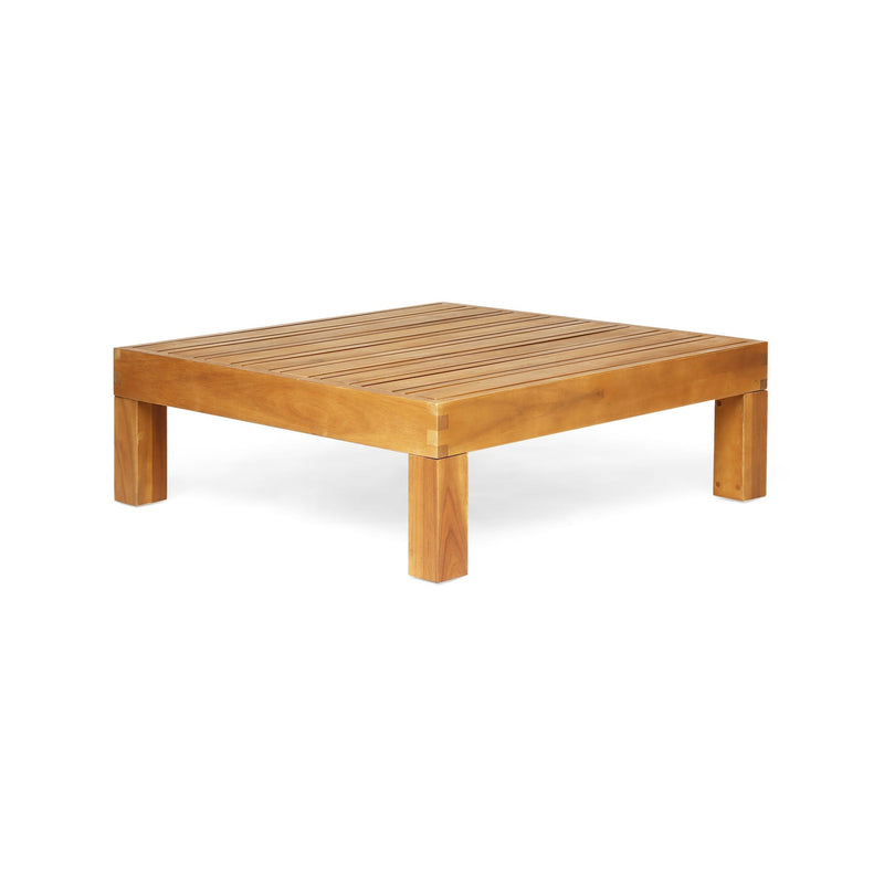 Mythical Square Outdoor Coffee Table With Frame And Slat Top - Teak by HouseOfZazla