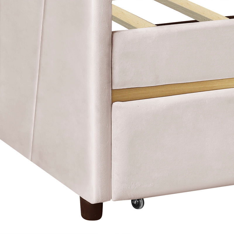 Upholstered Daybed With Two Drawers And Wood Slat by HouseOfZazla