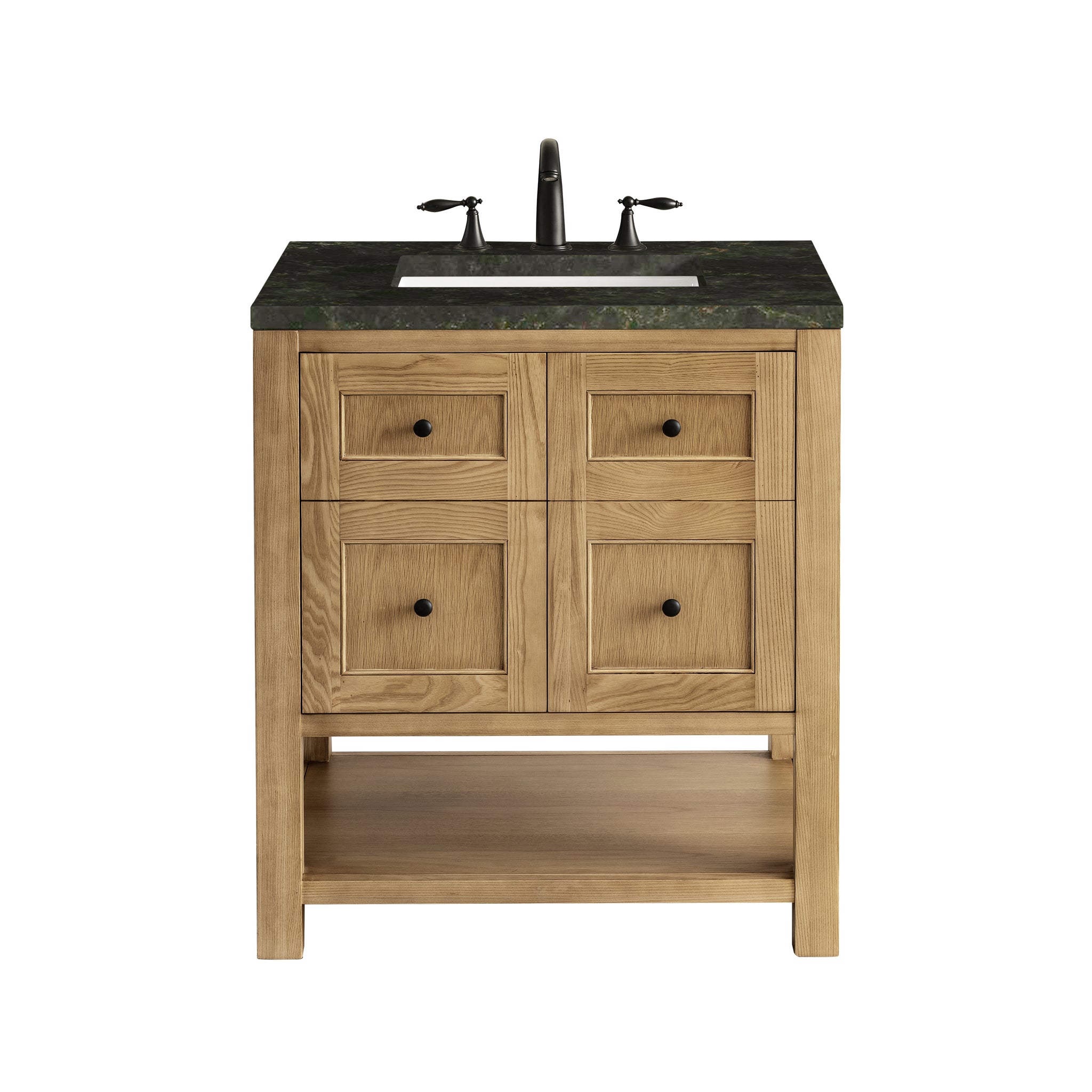 James Martin Breckenridge 30" Single Bathroom Vanity, Light Natural Oak with Phantome countertop