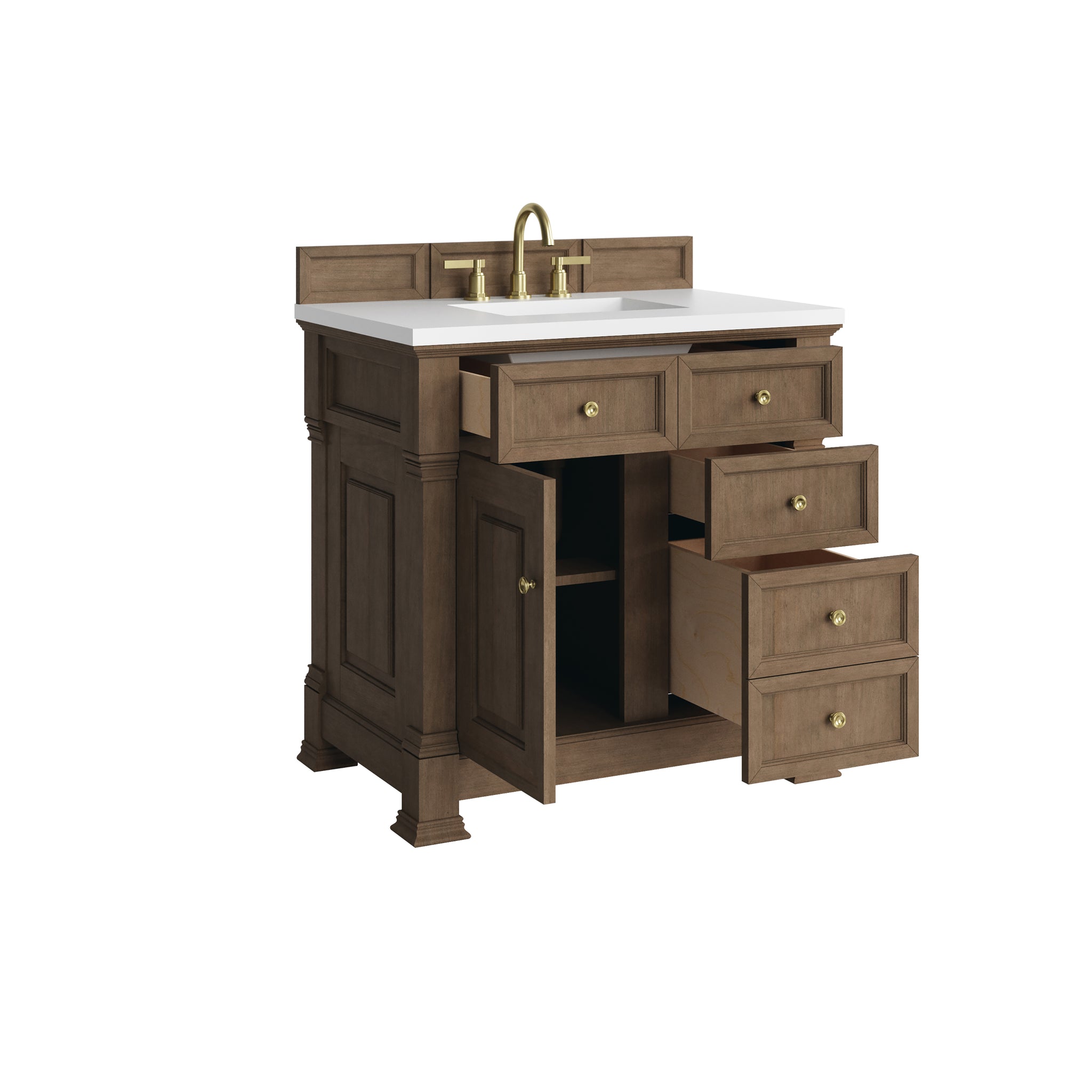 James Martin Brookfield 36" Single Bathroom Vanity, Pecan, view 28
