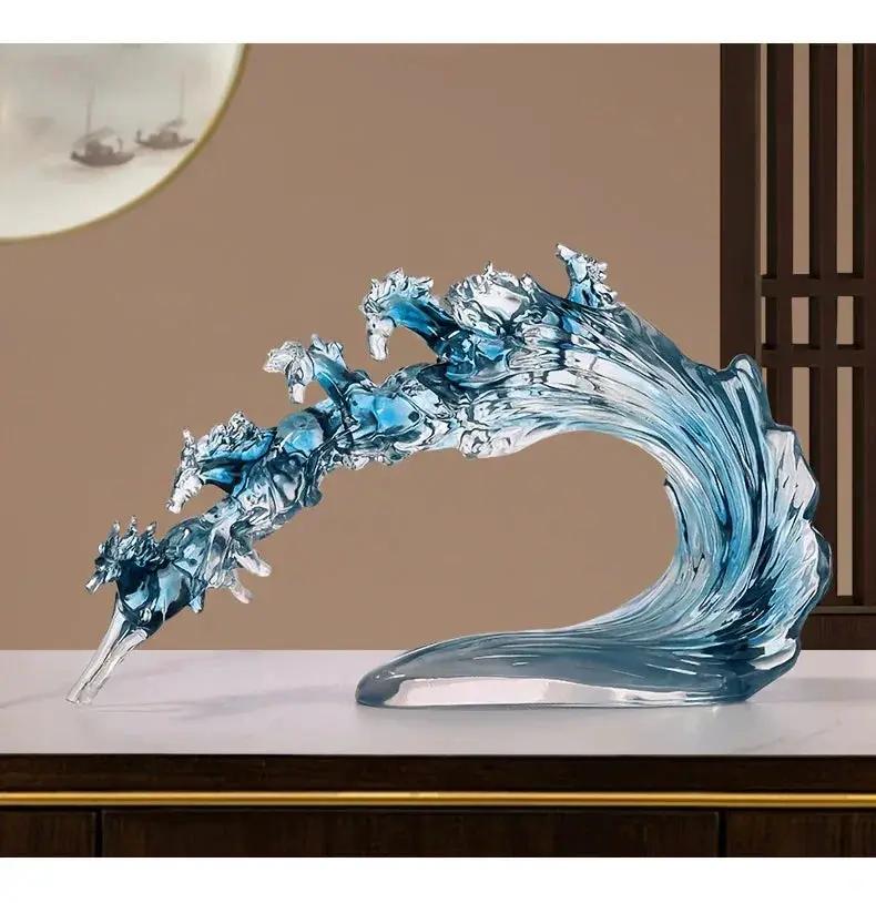 Feng Shui Horse - Dynamic Transparent Art Piece by House Of Avana