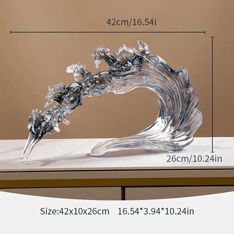 Feng Shui Horse - Dynamic Transparent Art Piece by House Of Avana