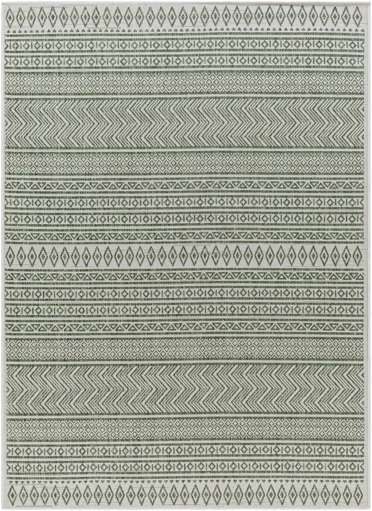 Madras Natural Gray Green All Over Performance Outdoor Area Rug