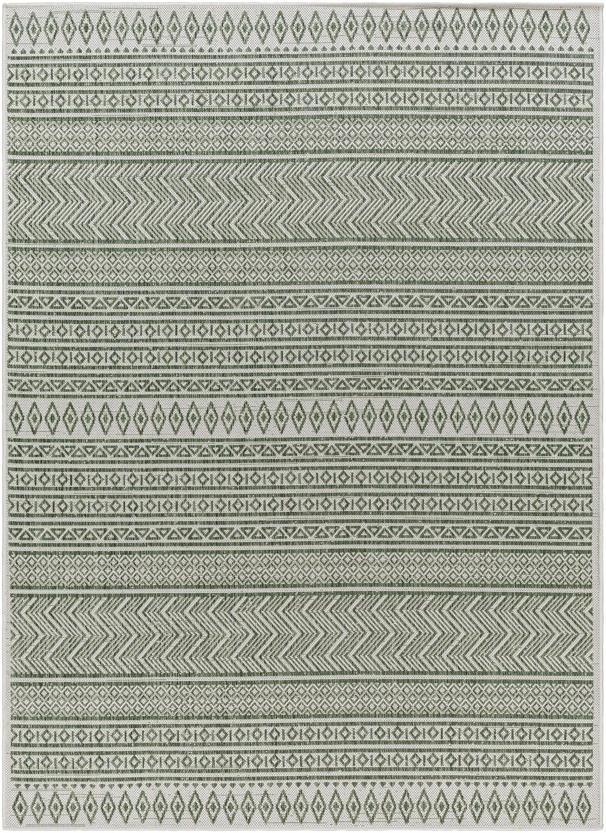 Madras Natural Gray Green All Over Performance Outdoor Area Rug by Boutique Rugs