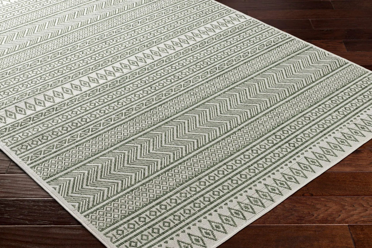 Madras Natural Gray Green All Over Performance Outdoor Area Rug, photo 4 of 8