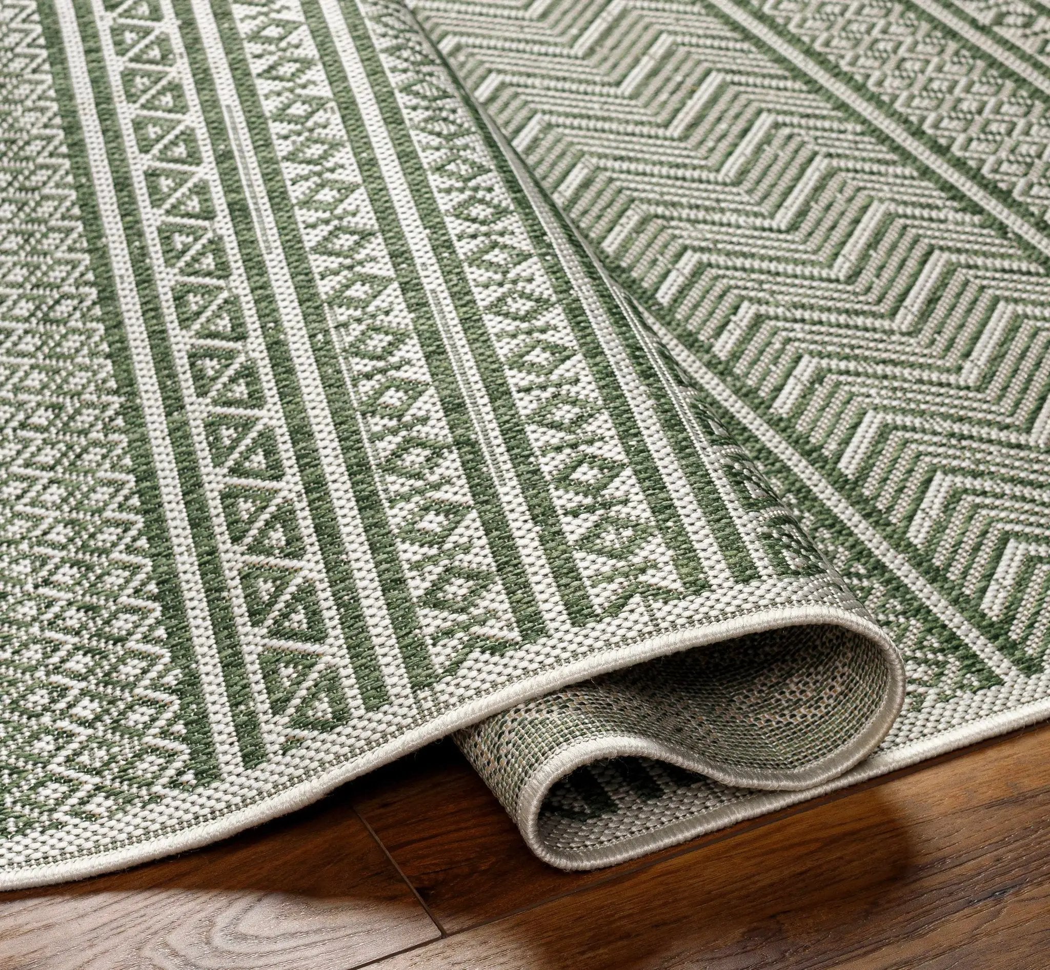 Madras Natural Gray Green All Over Performance Outdoor Area Rug by Boutique Rugs