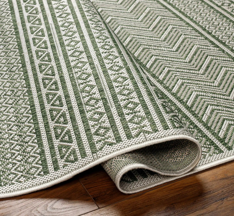 Madras Natural Gray Green All Over Performance Outdoor Area Rug by Boutique Rugs