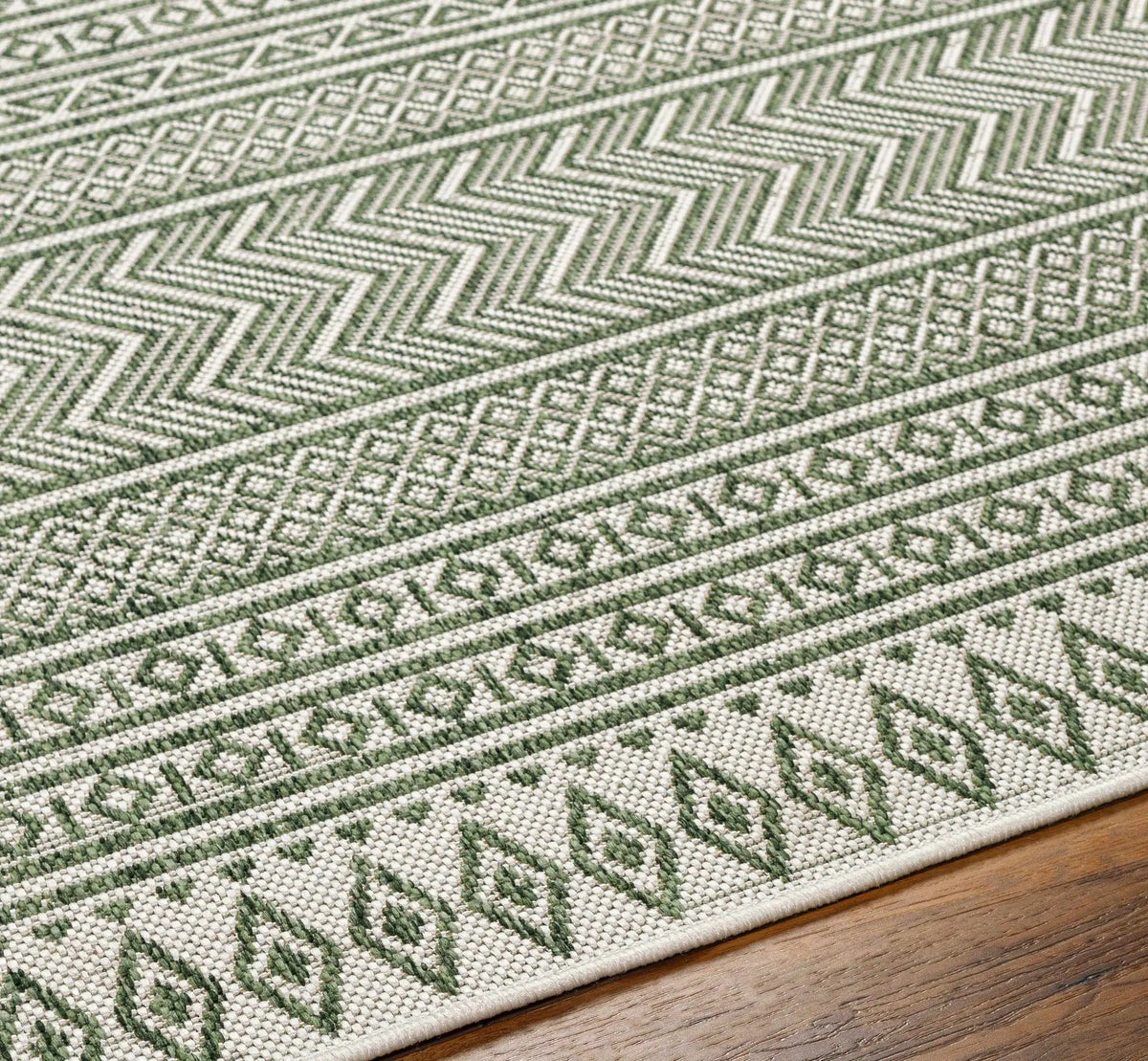 Madras Natural Gray Green All Over Performance Outdoor Area Rug, photo 6 of 8