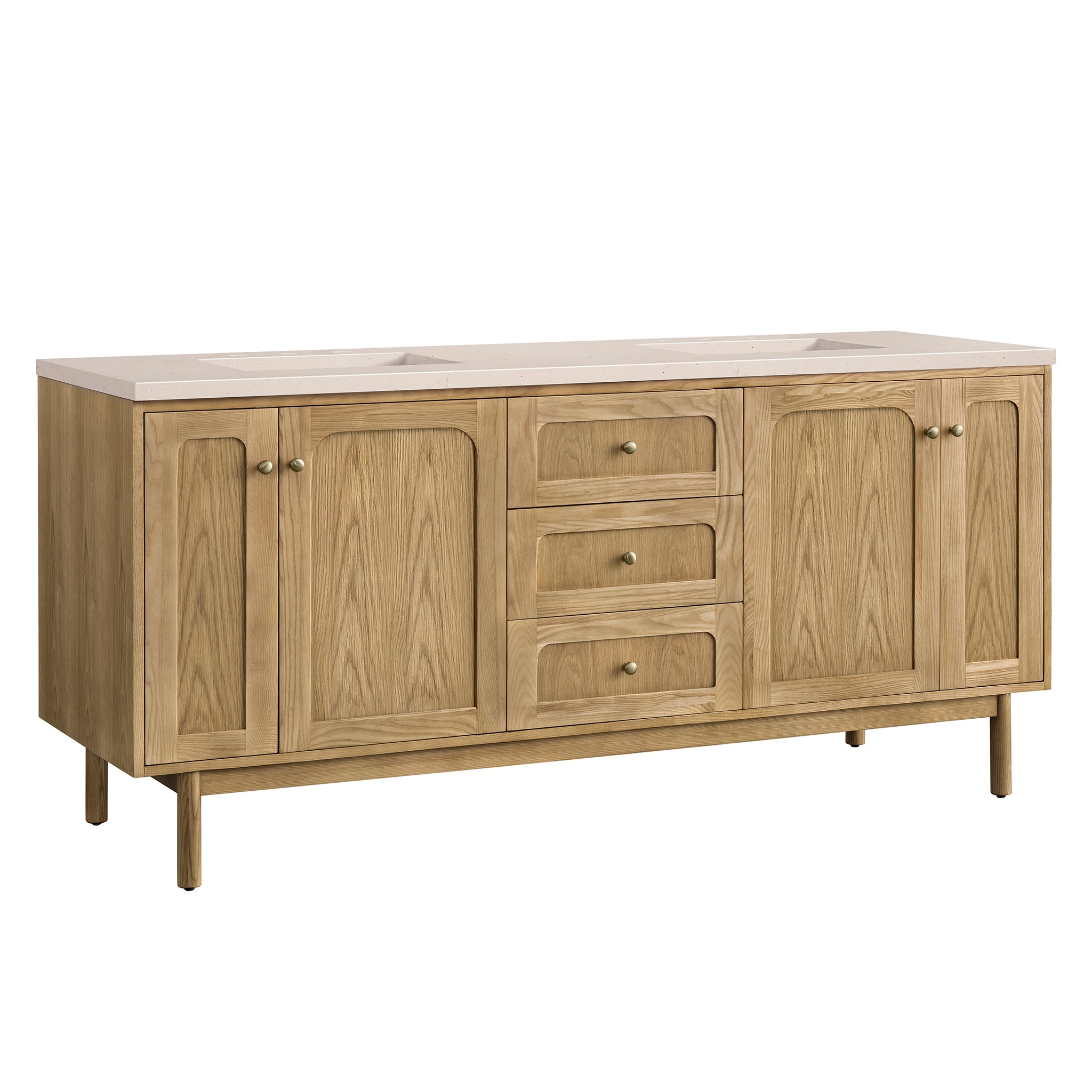 James Martin Laurent 72" Dual Mount Double Bathroom Vanity, Light Natural Oak, view 29