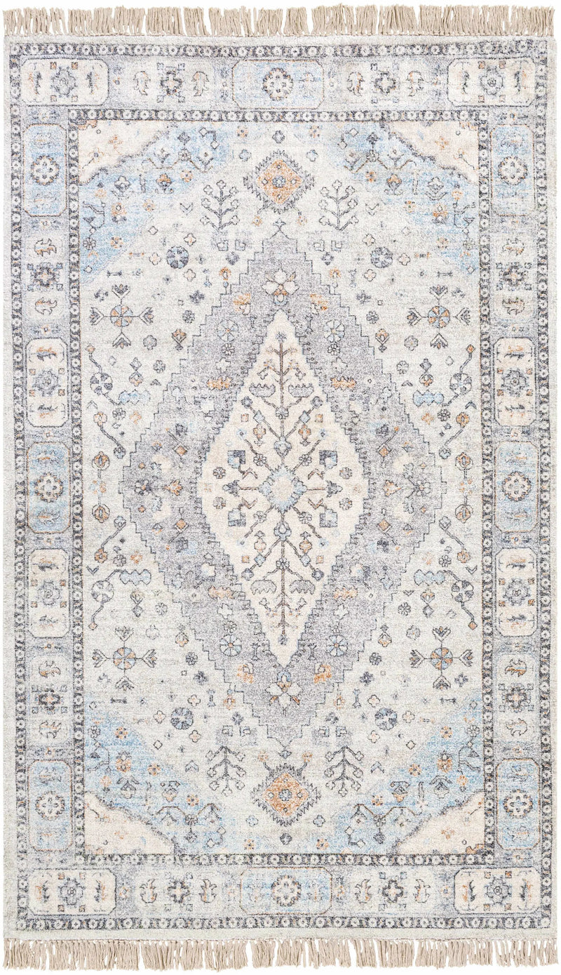 Fernhurst Distressed Beige Viscose&Cotton Rug - Clearance by Boutique Rugs