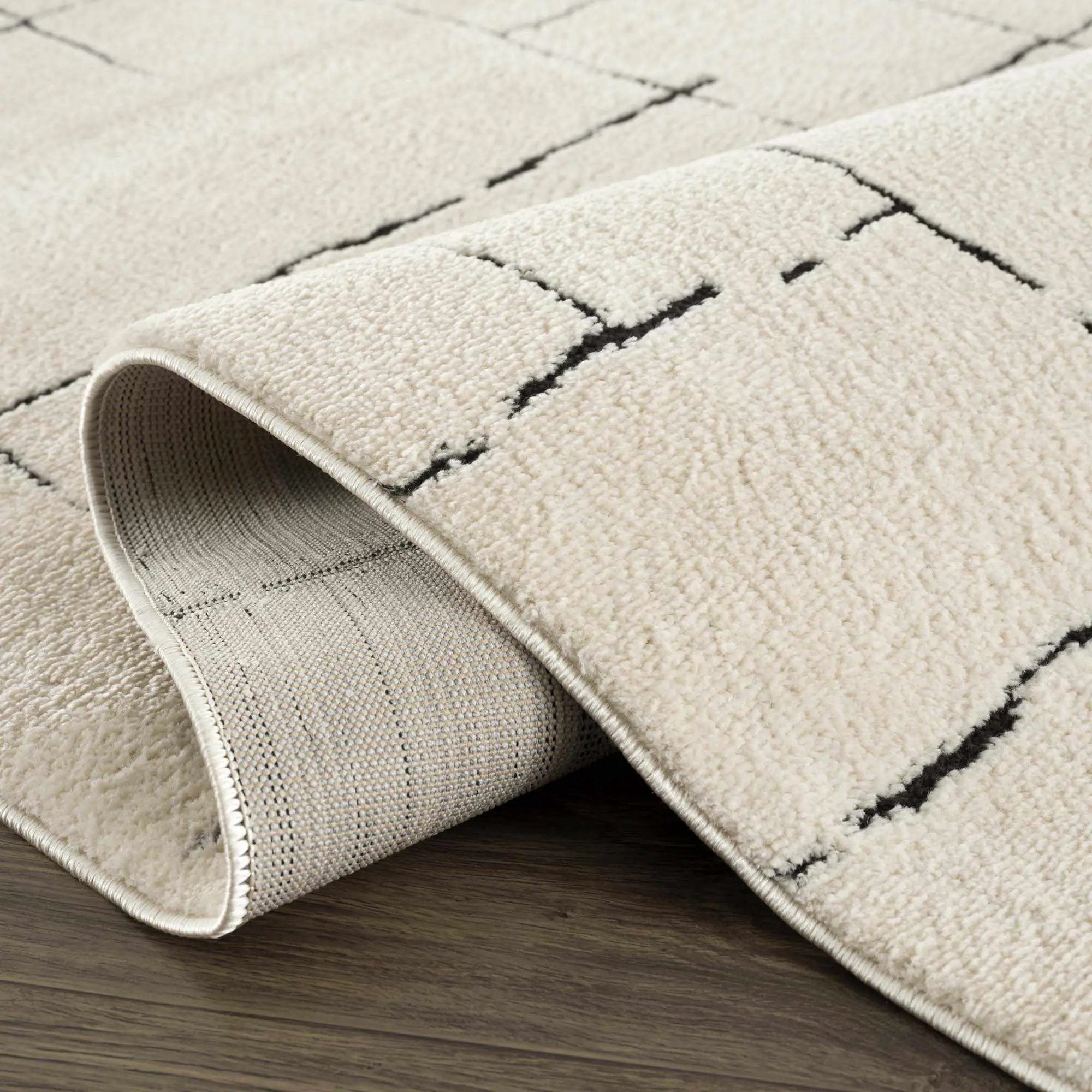 Koume Beige Maze Area Rug by Boutique Rugs