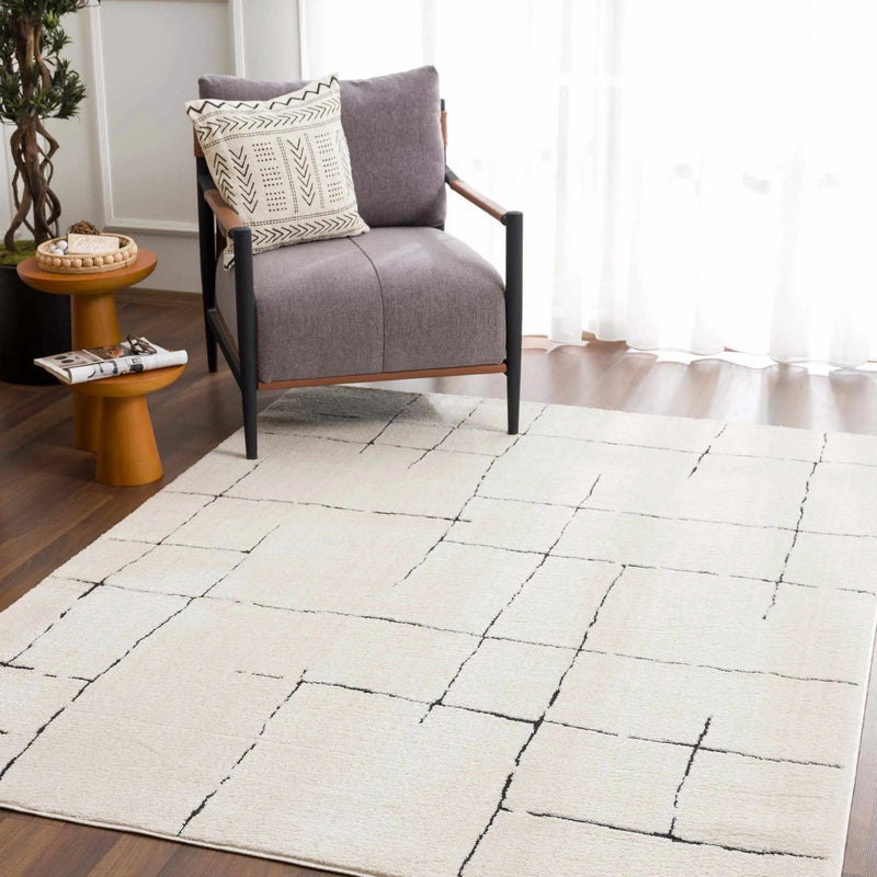 Koume Beige Maze Area Rug by Boutique Rugs