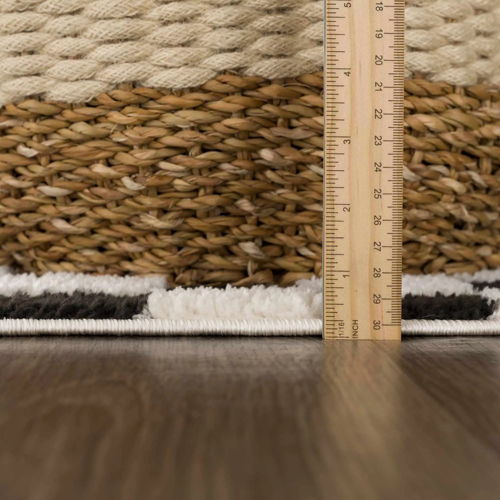 Lajos Black & White Checkered Plush Rug by Boutique Rugs
