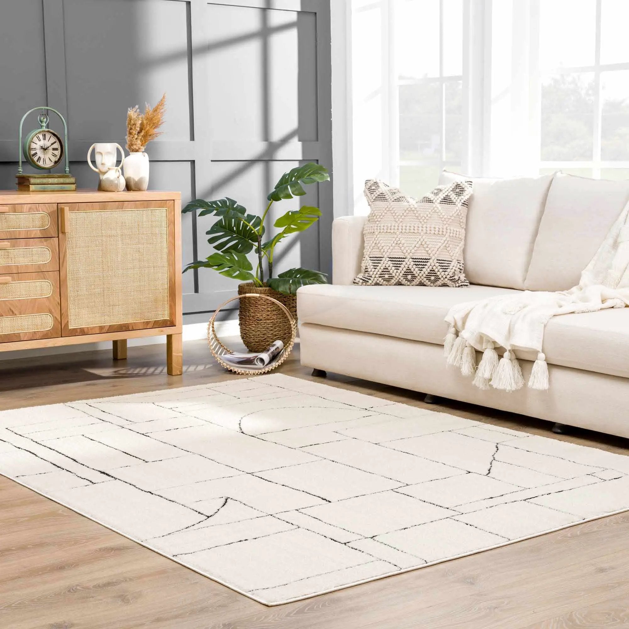 Keats Black & White Area Rug by Boutique Rugs