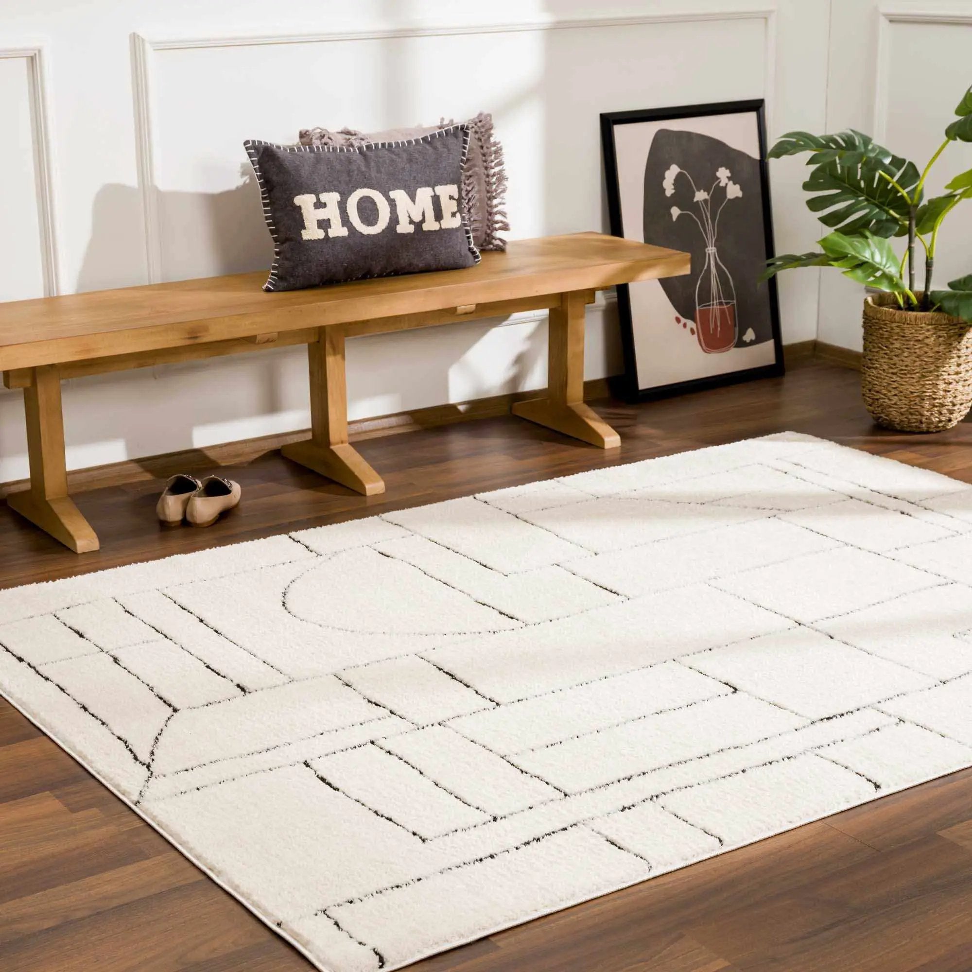 Keats Black & White Area Rug by Boutique Rugs