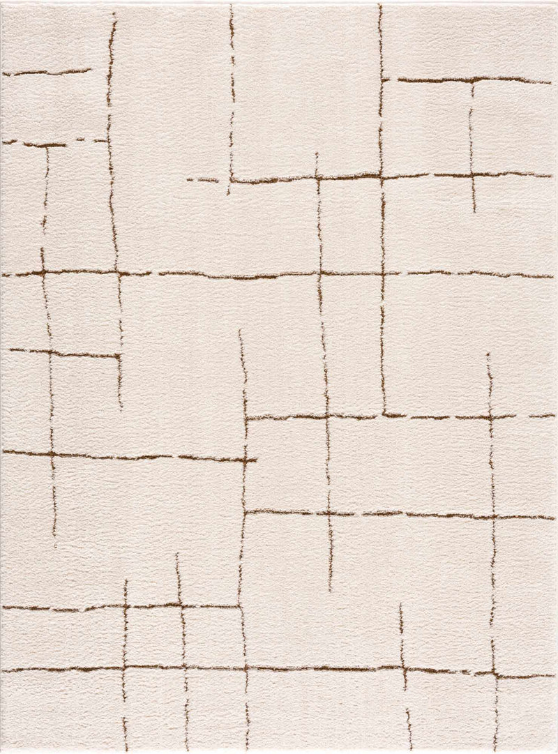 Koume Ivory & Brown Area Rug by Boutique Rugs