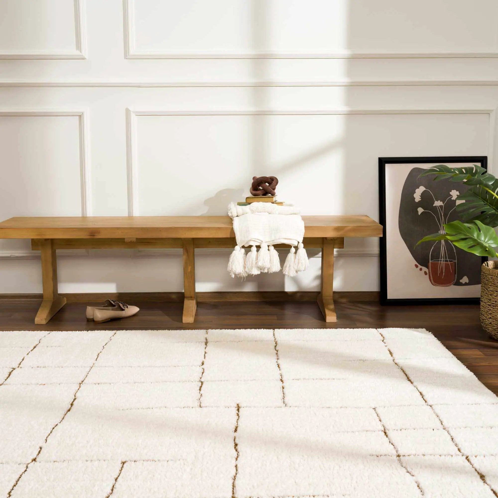 Koume Ivory & Brown Area Rug by Boutique Rugs