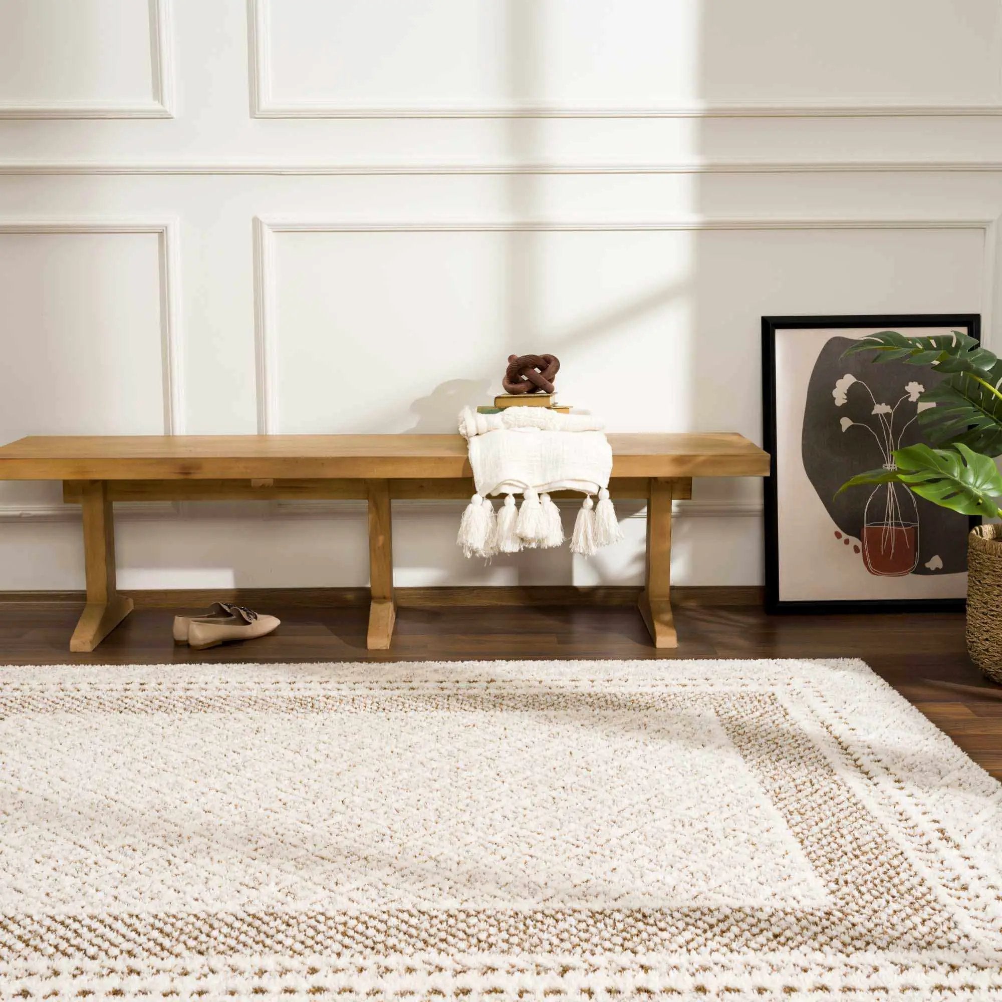 Julio Scandi Boho Area Rug - Brown by Boutique Rugs
