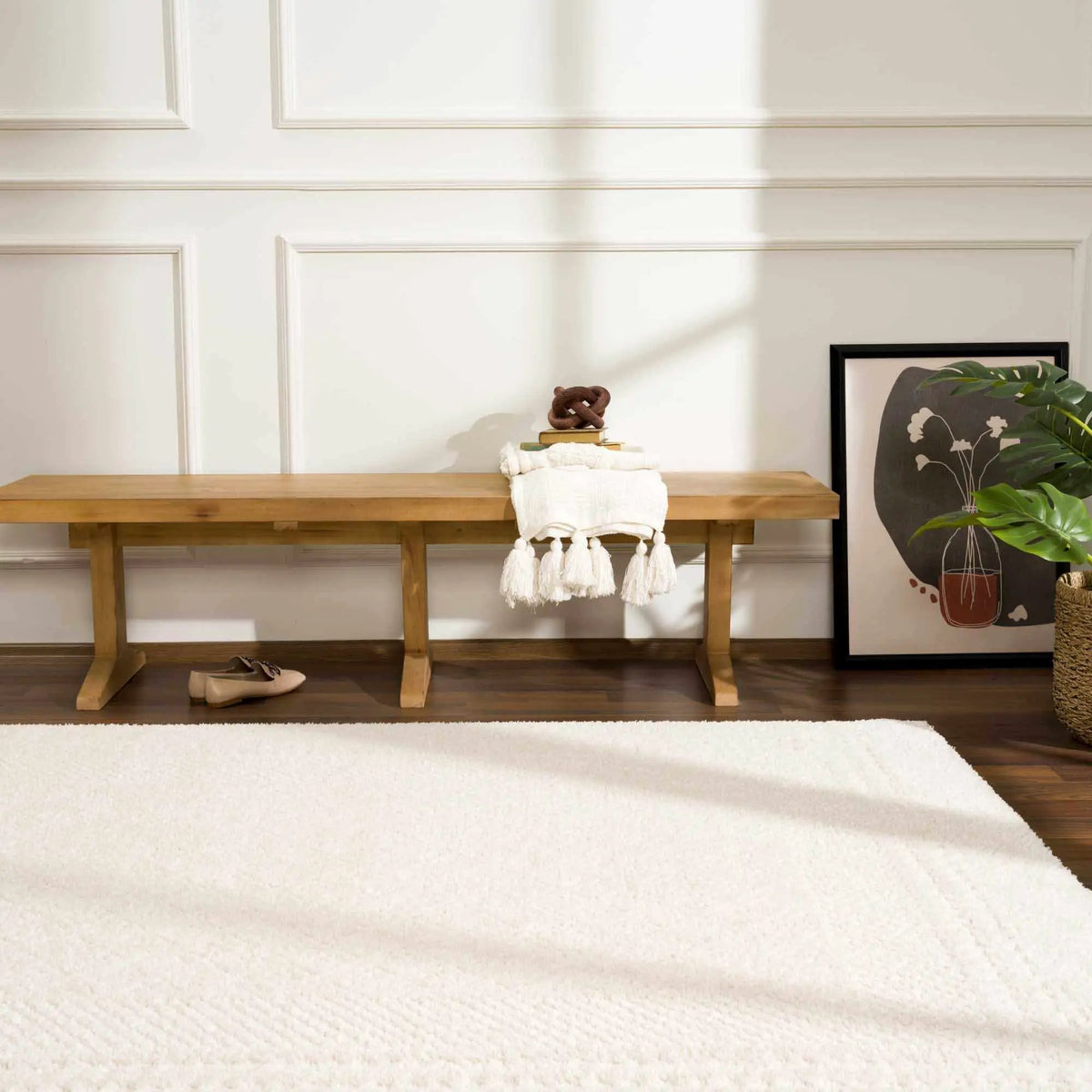 Julio Ivory Area Rug, installed in a room 2