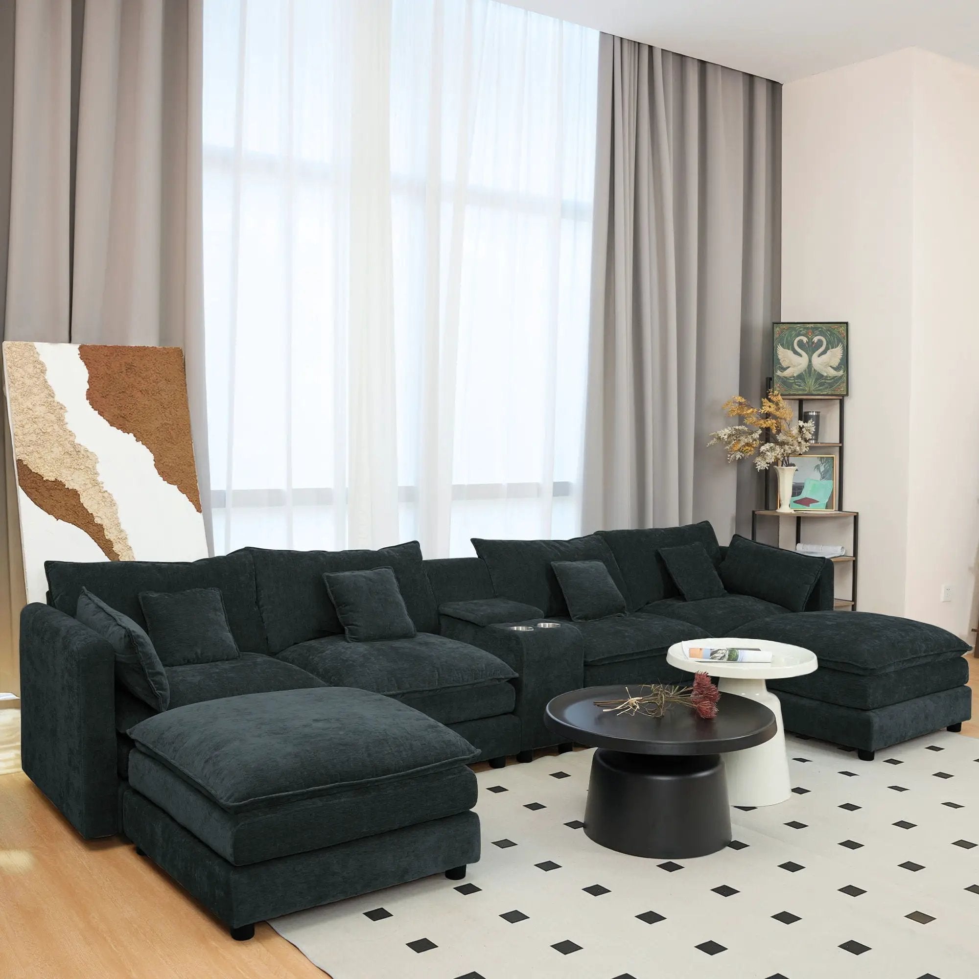 U Shaped Sectional Cloud Couch For Living Room by HouseOfZazla