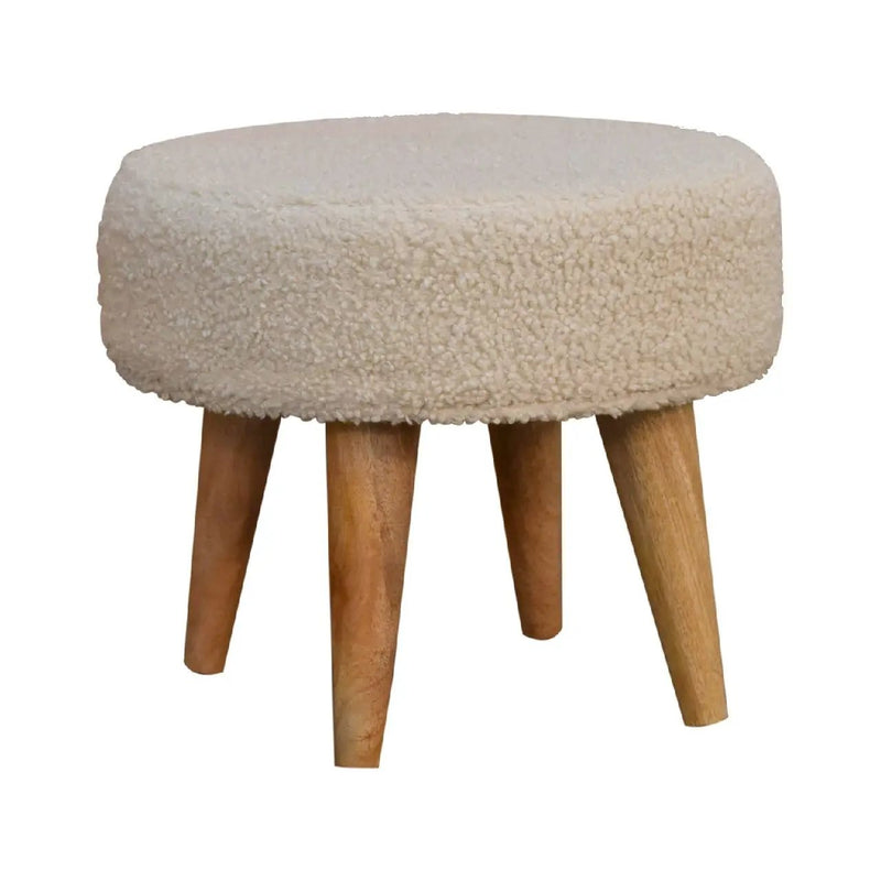 Petite Footstool - Cream / Brown by Unique Piece Furniture