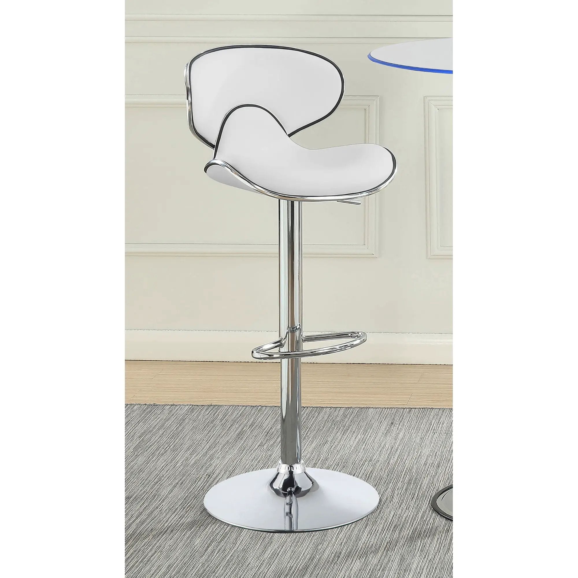Edenton - Upholstered Adjustable Bar Stool (Set of 2) - White by HouseOfZazla
