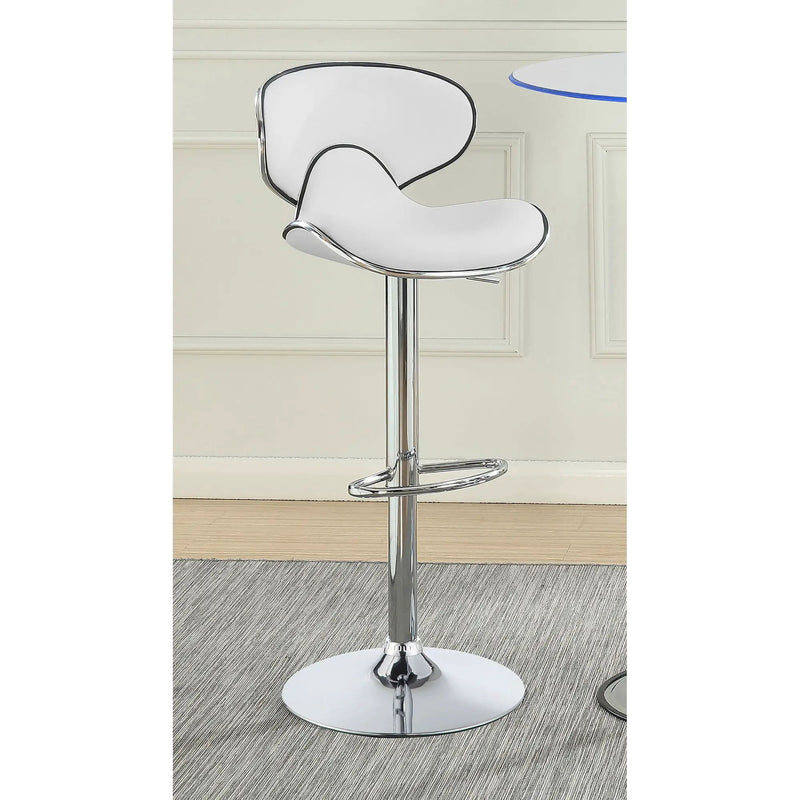 Edenton - Upholstered Adjustable Bar Stool (Set of 2) - White by HouseOfZazla