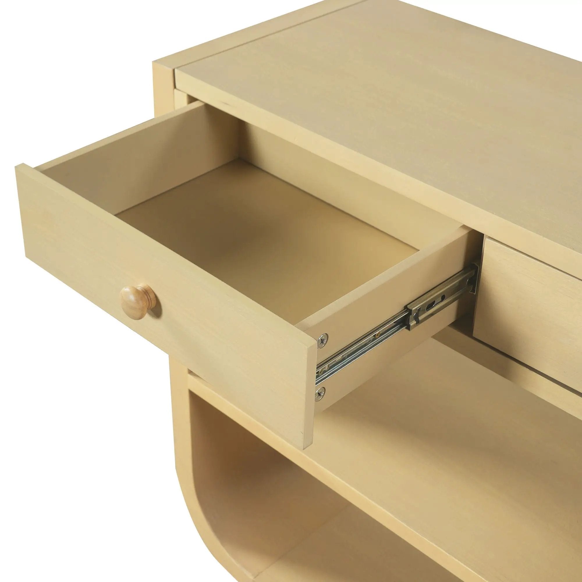 Console Table With 3 Soft Close Drawers & 2 Open Shelves by HouseOfZazla