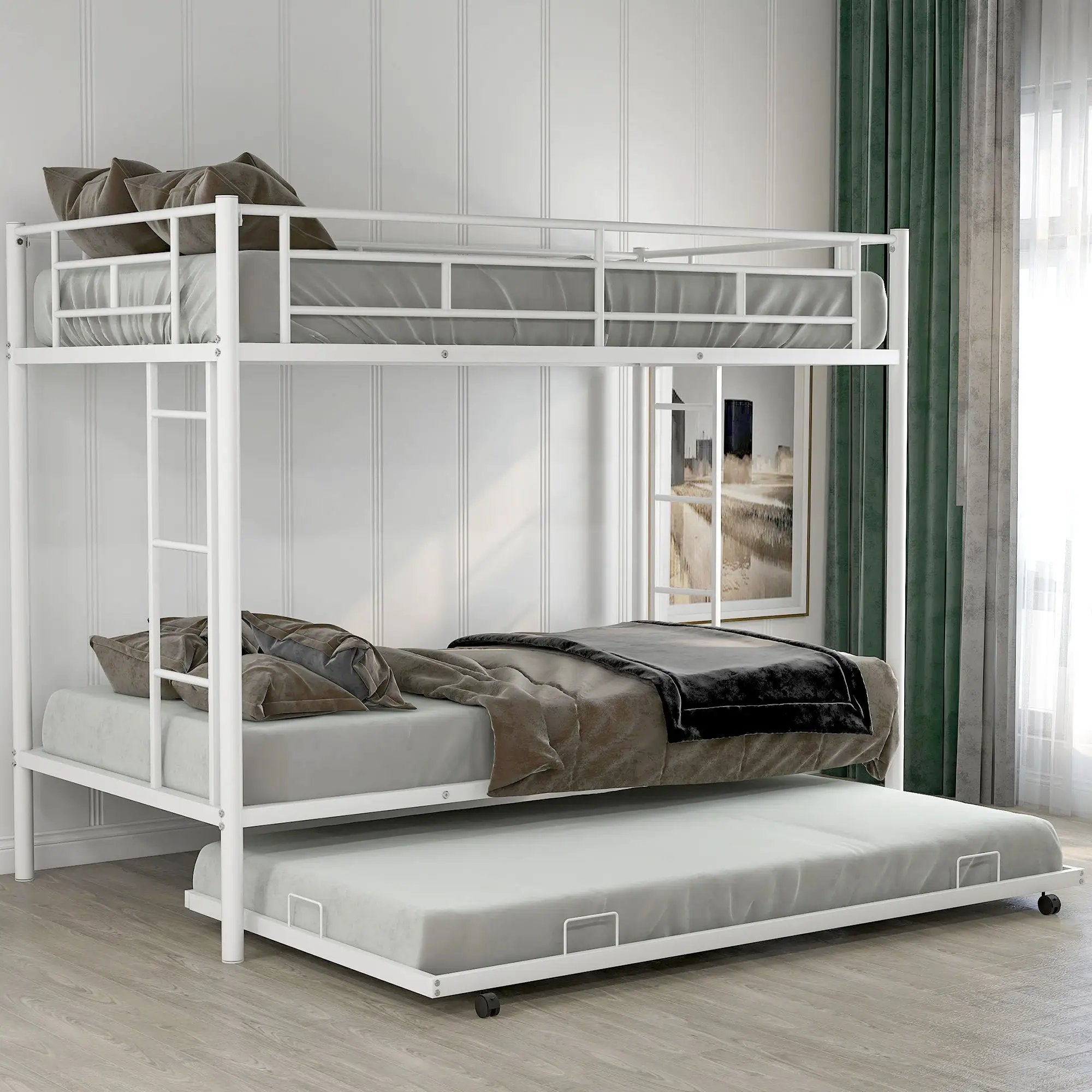 Twin Over Twin Bunk Bed With Trundle by HouseOfZazla
