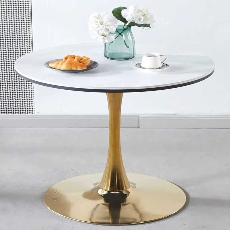 Tulip Table Mid-Century Dining Table With Round Table Top, Pedestal Dining Table, End Table Leisure Coffee Table by Unique Piece Furniture