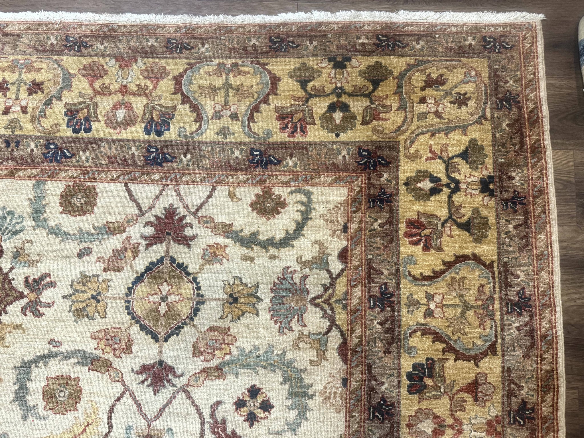 Egyptian Rug 9x12, Mahal Sultanabad Carpet, Handmade Wool Rug, Oatmeal Color by Jewel Rugs