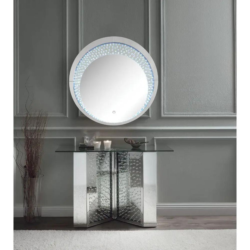 Nysa - 45" X 32" Console Table - Mirrored & Faux Crystals by Unique Piece Furniture