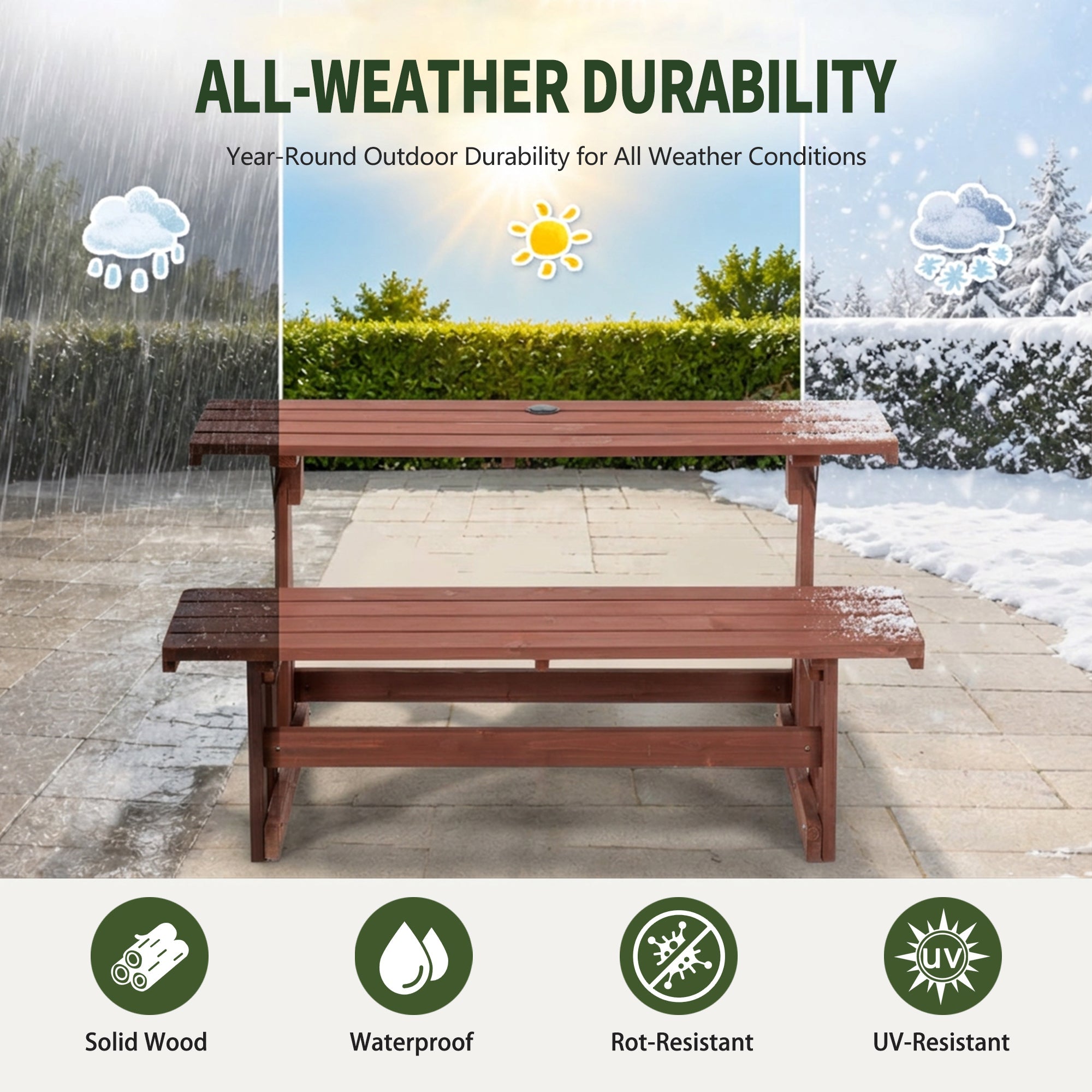 2-in-1 Convertible Bench Picnic Table by HouseOfZazla