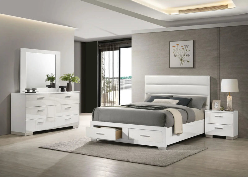 Felicity 4-piece Eastern King Platform Bedroom Set White by Unique Piece Furniture