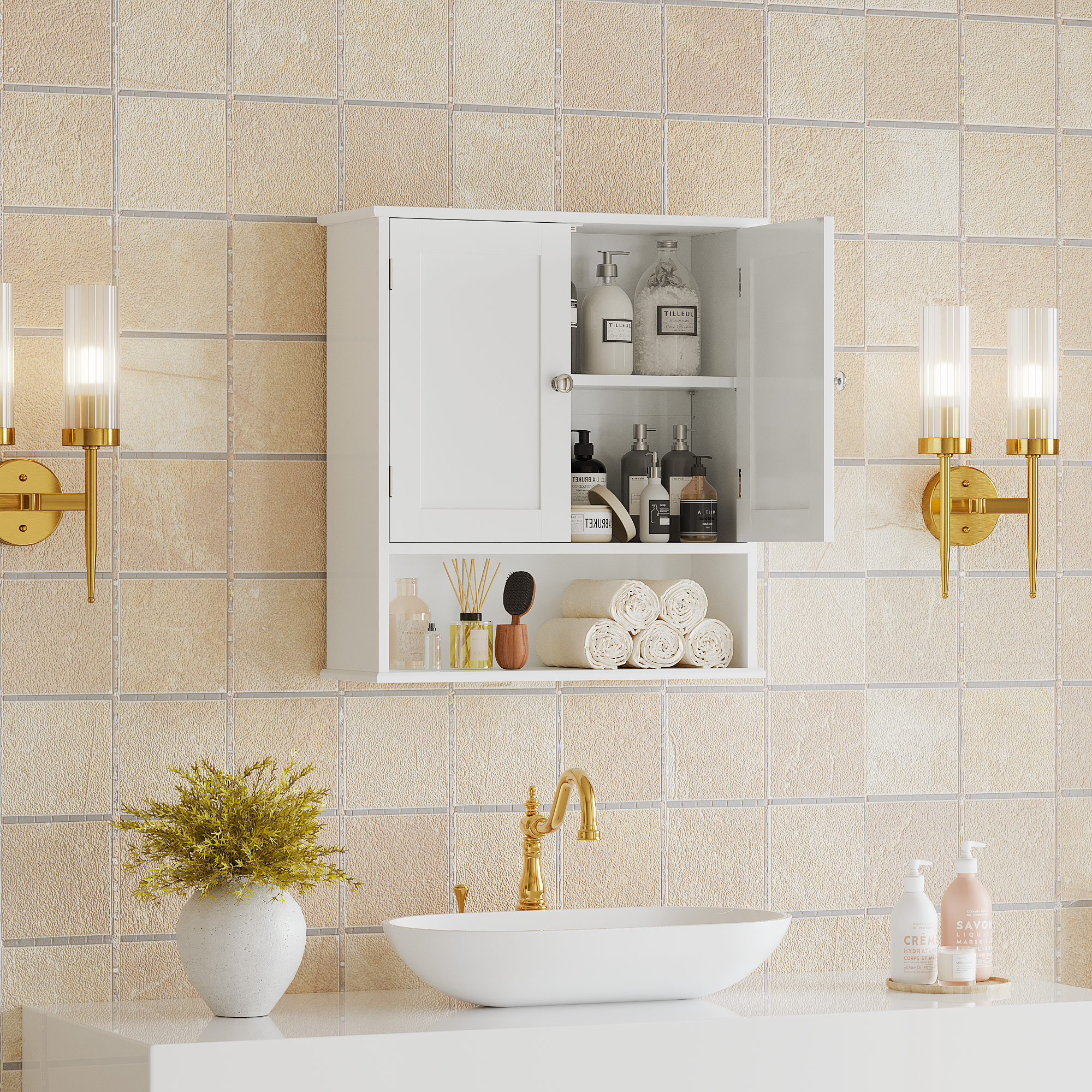 Bathroom Wall Cabinet with Door and Adjustable Shelves by HouseOfZazla