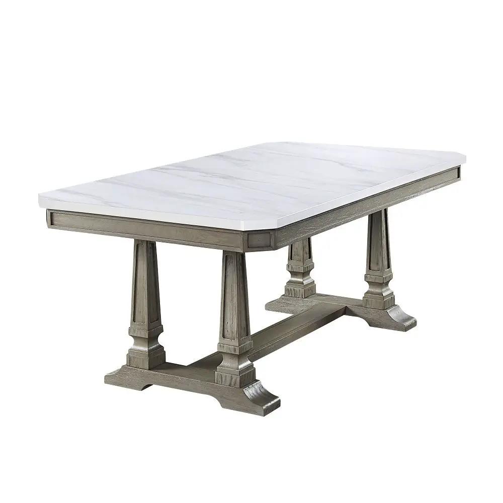 Zumala - Dining Table - Marble Top & Weathered Oak by Unique Piece Furniture