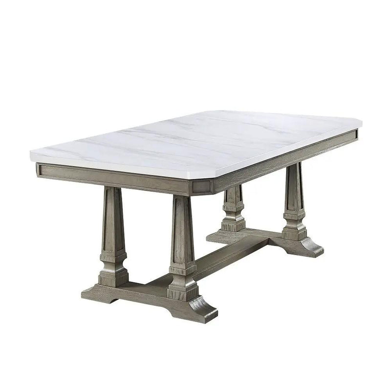 Zumala - Dining Table - Marble Top & Weathered Oak by Unique Piece Furniture