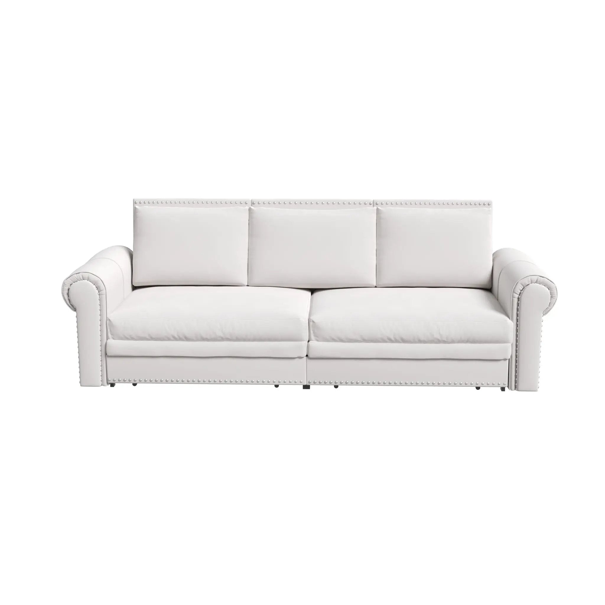 3 In 1 Convertible Sleeper Sofa With Nailhead Trim & Rolled Arm by HouseOfZazla