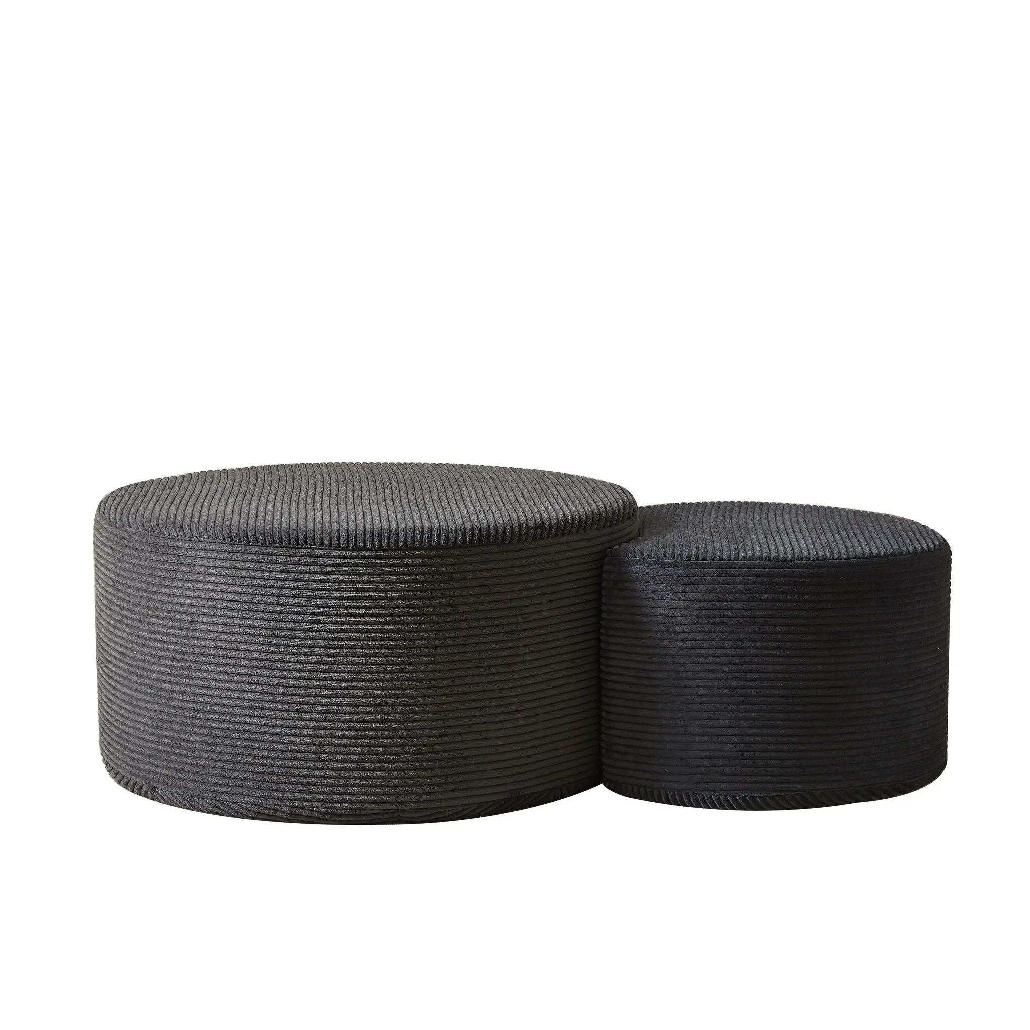 Modern Upholstered Round Coffee Table For Living Room (Set of 2) by HouseOfZazla
