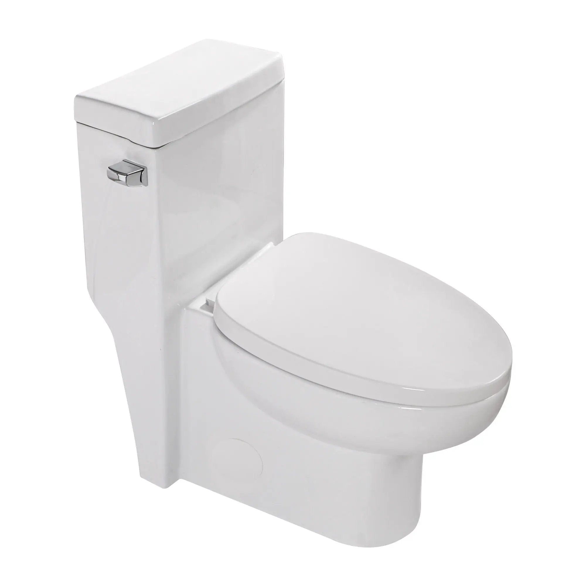 Modern Ceramic 1 Piece Toilet With Soft Closing Seat - White by HouseOfZazla