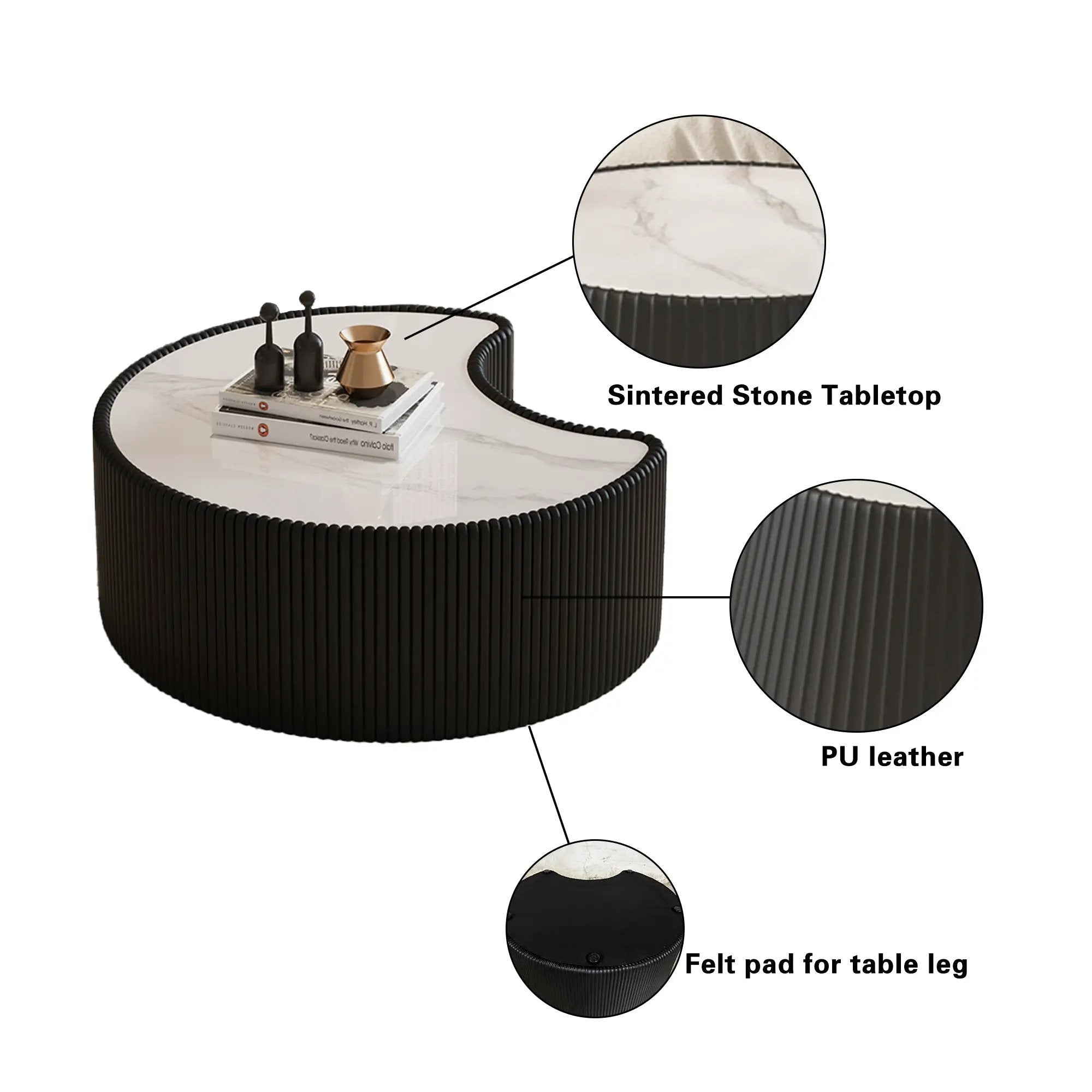 Light Sintered Stone Top Coffee Table by HouseOfZazla