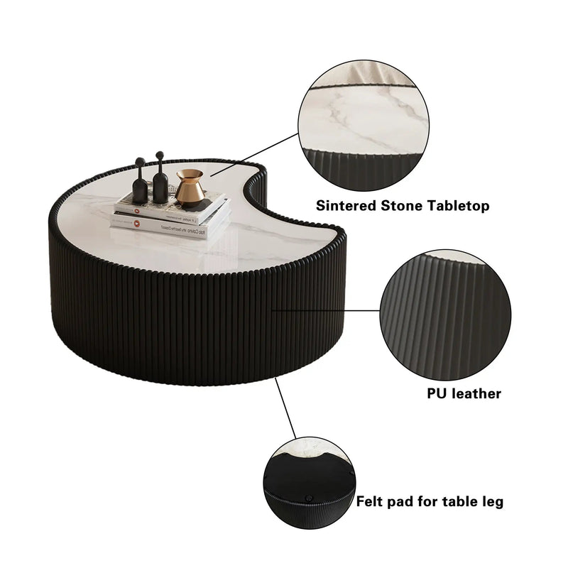 Light Sintered Stone Top Coffee Table by HouseOfZazla