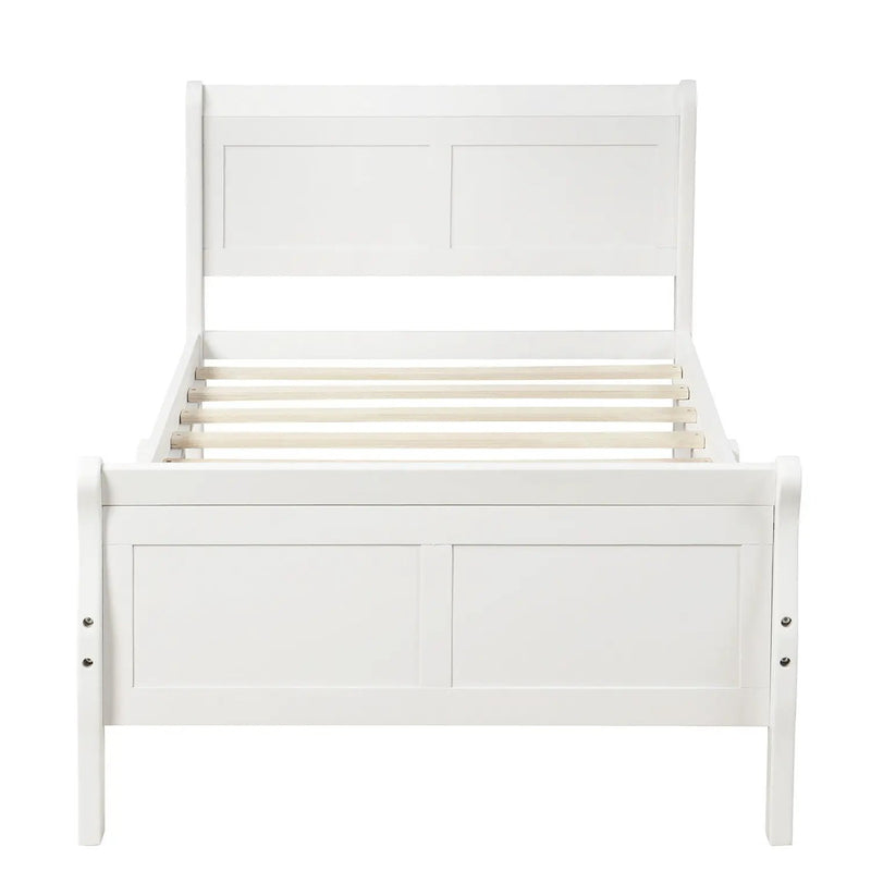 Platform Bed Frame Mattress Foundation Sleigh Bed With Headboard / Footboard / Wood Slat Suppor by HouseOfZazla